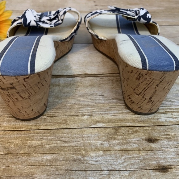 Sperry Top Sider cork wedge heels Floral Blue White Size 10 Women - Picture 7 of 10